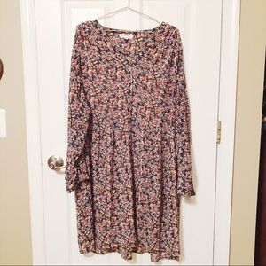 Vince Camuto Sheer Floral Shirt Dress